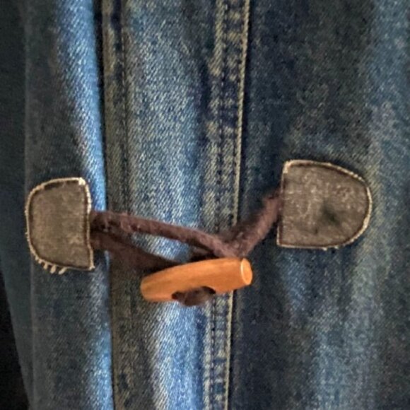 Vintage Liz Claiborne Liz Wear Women's Denim Toggle Closure Flannel Lined Jacket - Picture 8 of 16